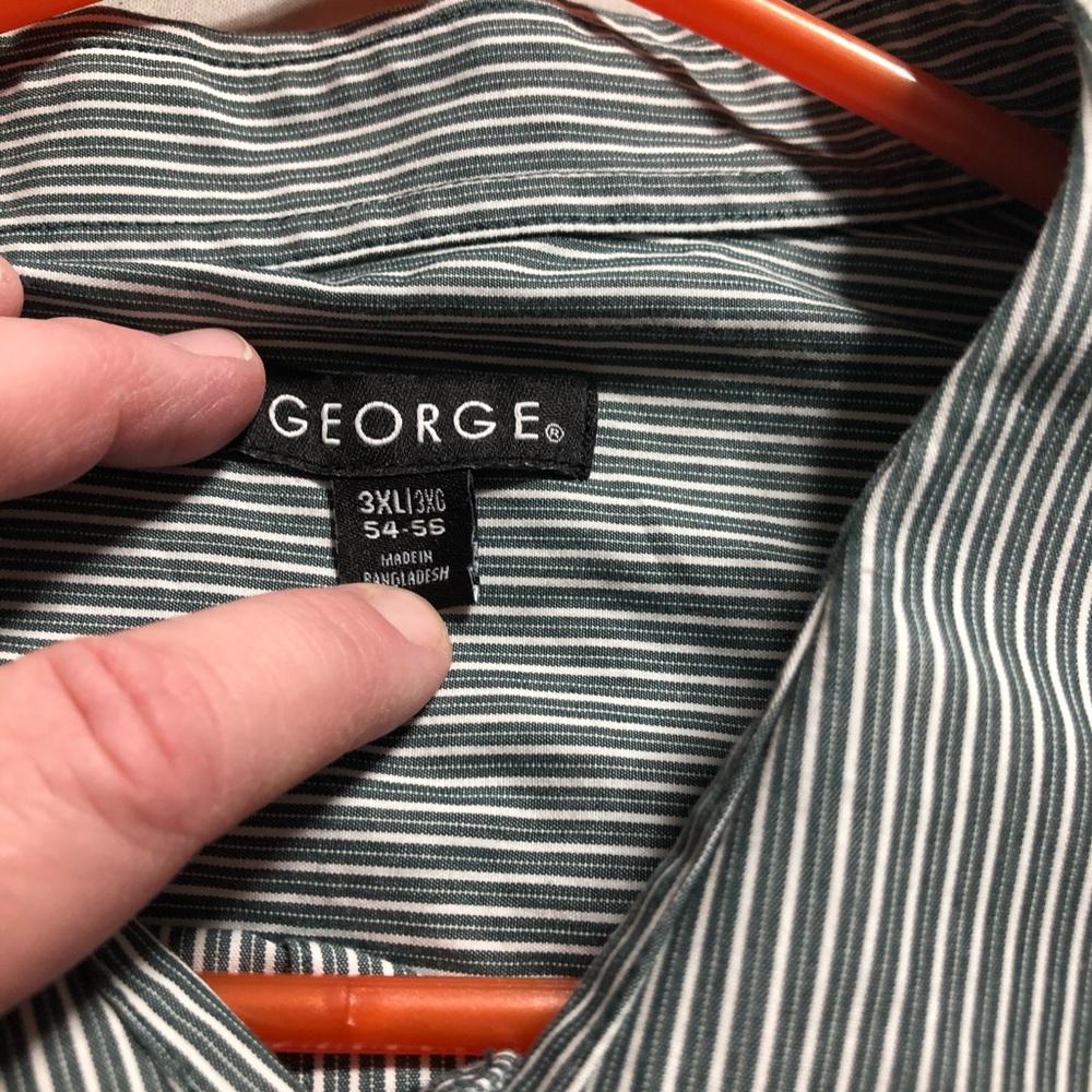 Men’s long sleeve button down gray and white shirt - Picture 3 of 4